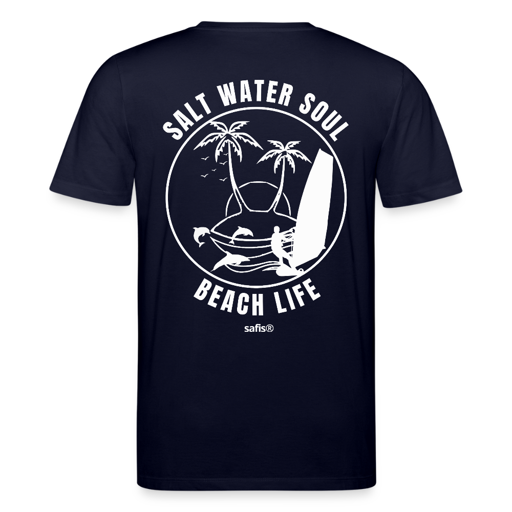 safis® Windsurf Unisex Bio-T-Shirt CREATOR -salt water soul- - Navy