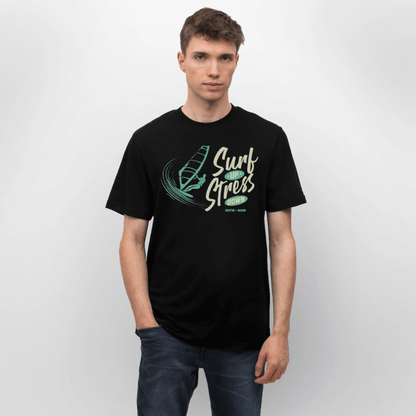 Surf up Design Windsurf T-Shirt – Unisex Bio Shirt Schwarz 