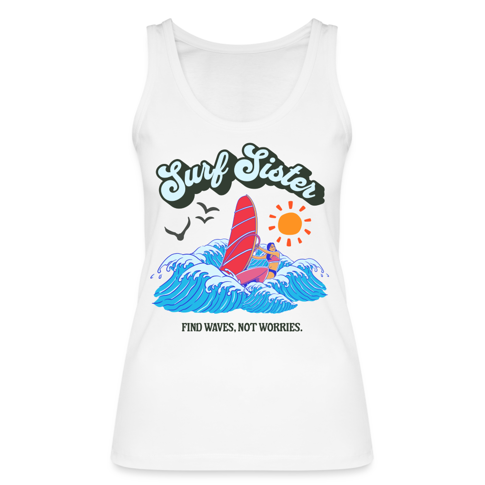 Frauen Bio Tank Top -surf sister- - Weiß