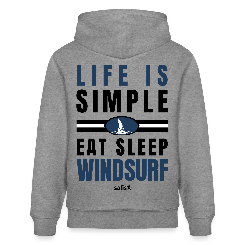 -eat sleep windsurf- Unisex Bio-Hoodie CRUISER - Hellgrau marmoriert