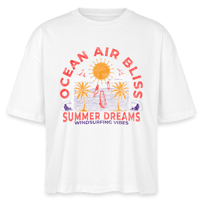 Frauen Boxy Bio-T-Shirt -ocean air bliss- - Weiß