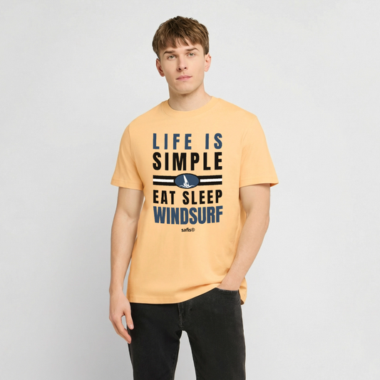 -eat sleep windsurf- Relaxed Fit Unisex Bio-T-Shirt - Hellgelb