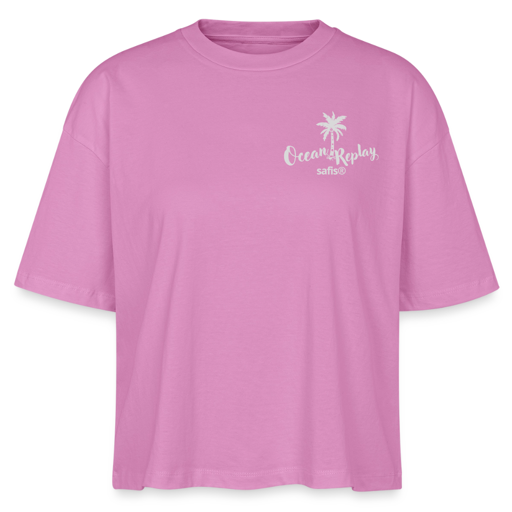safis® Windsurfer Frauen Boxy Bio-T-Shirt Nova -Ocean replay- - Pink