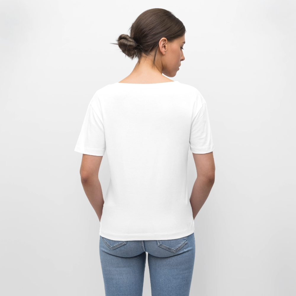 Relaxed Rundhals Frauen Bio-T-Shirt -ocean vibes windsurfing- - Weiß