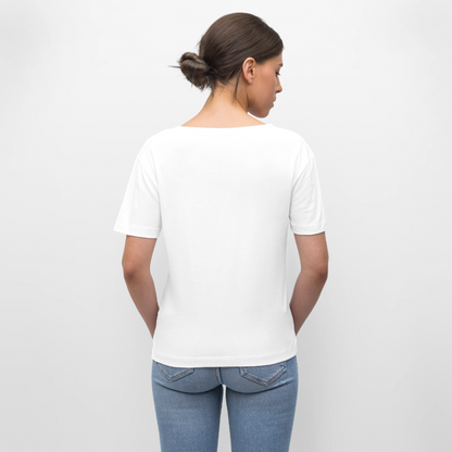 Relaxed Rundhals Frauen Bio-T-Shirt -ocean vibes windsurfing- - Weiß