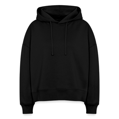 Frauen Bio Hoodie in Terrakotta mit surfe! Design.  Lässiger Boxy Hoodie surfe! für Windsurf Liebhaber.  