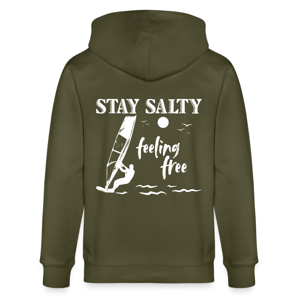 Unisex Bio-Kapuzenjacke CULTIVATOR -stay salty- - Khaki