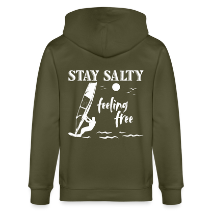 Unisex Bio-Kapuzenjacke CULTIVATOR -stay salty- - Khaki
