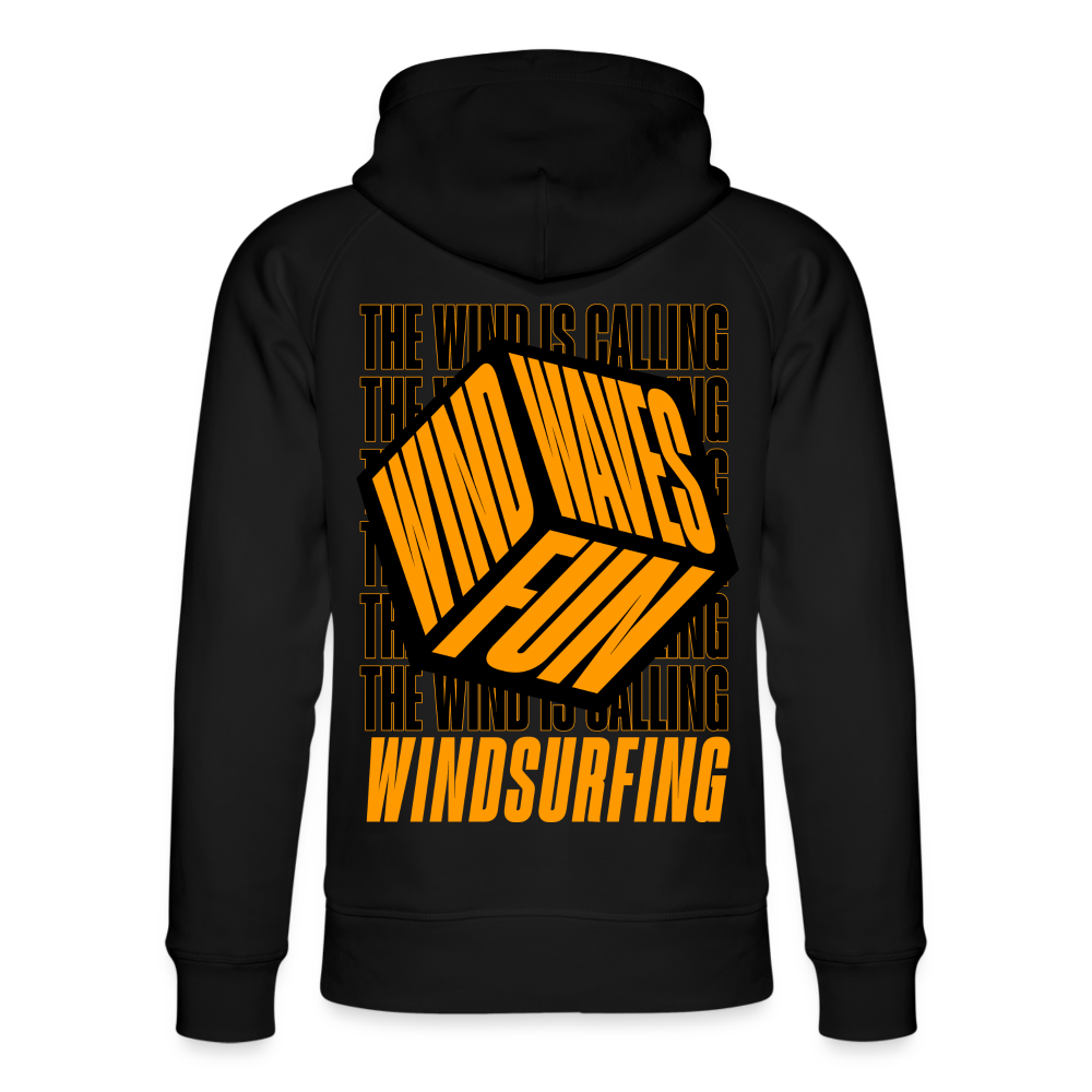 Unisex Bio-Hoodie -wind waves fun- - Schwarz