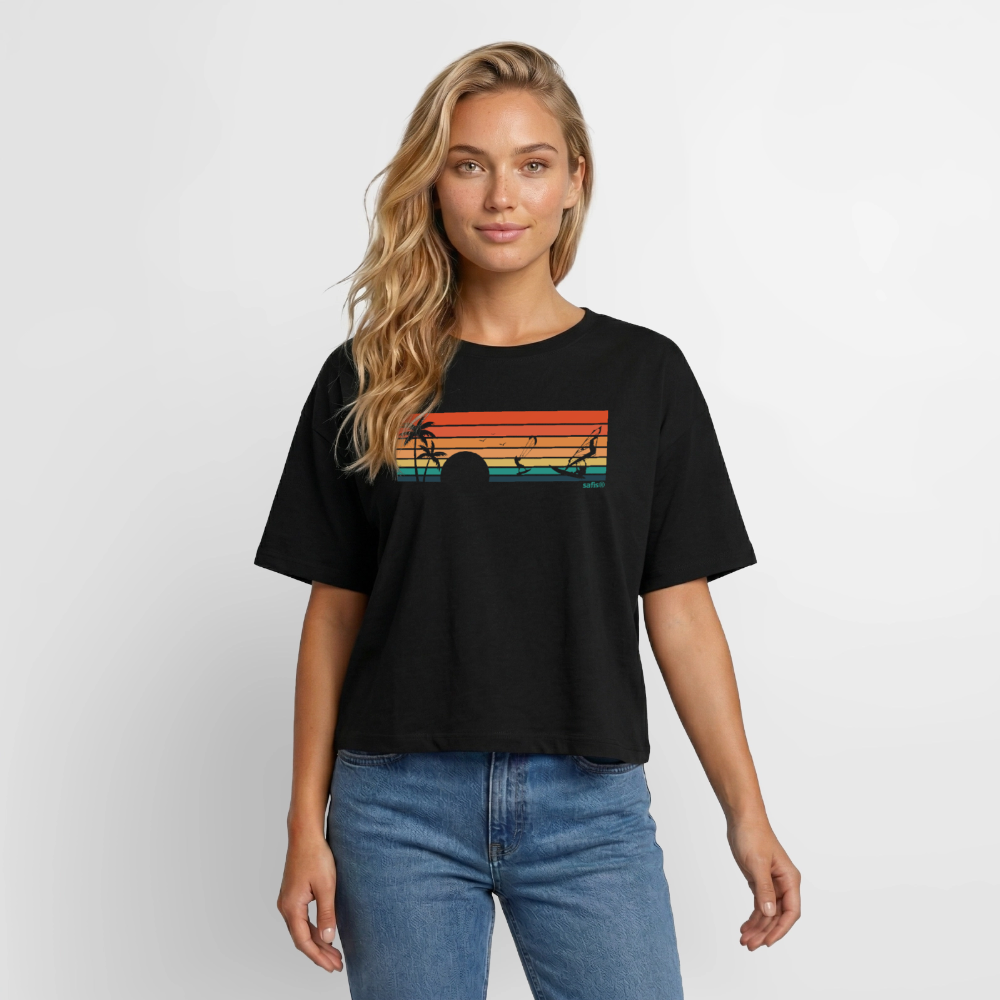 -sunset- Relaxed Fit Frauen Modal Cotton T-Shirt von Stanley/Stella - Schwarz