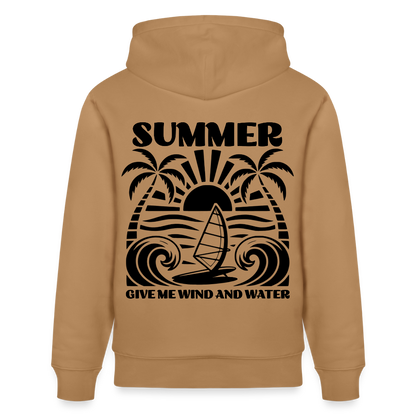 Unisex Bio-Hoodie CRUISER -give me wind and water- - Karamell 