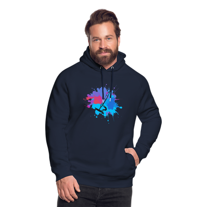 Unisex Bio-Hoodie -Farbklecks- - Navy