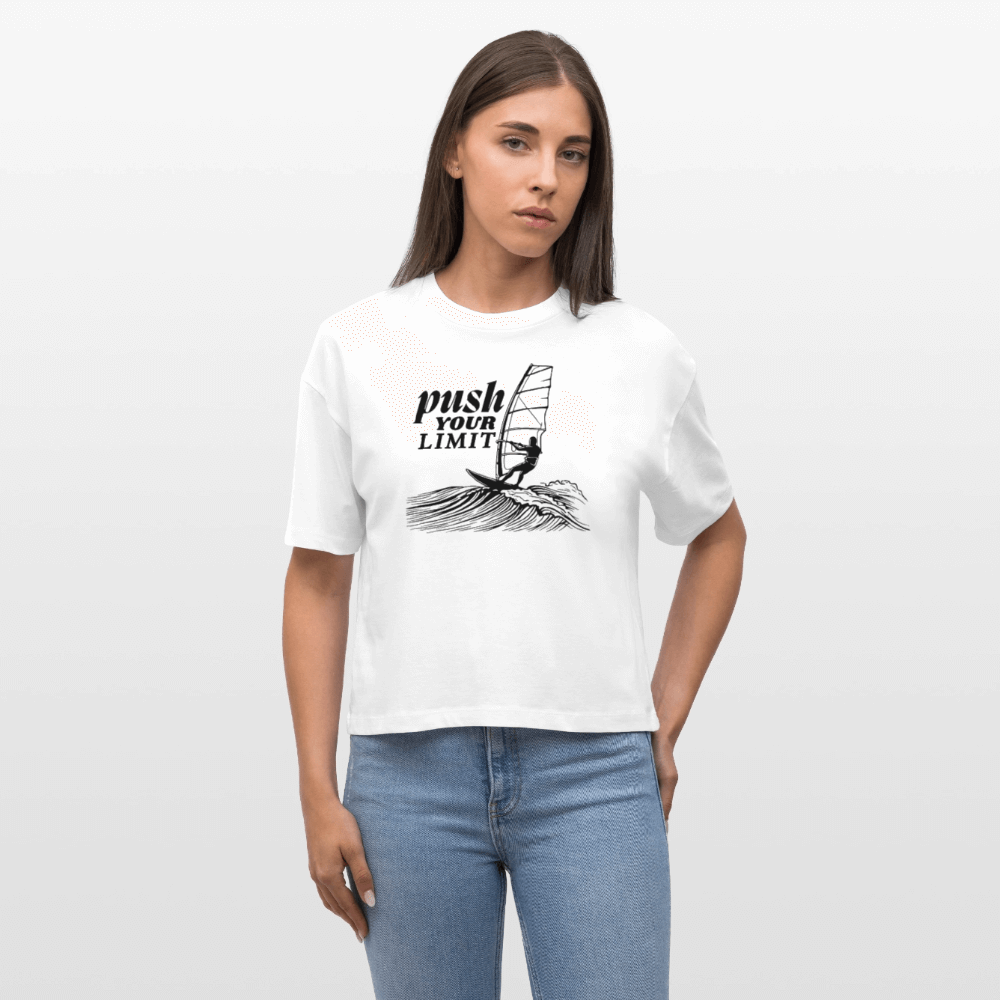 Boxy Bio-T-Shirt push für Windsurferinnen - Weiß
