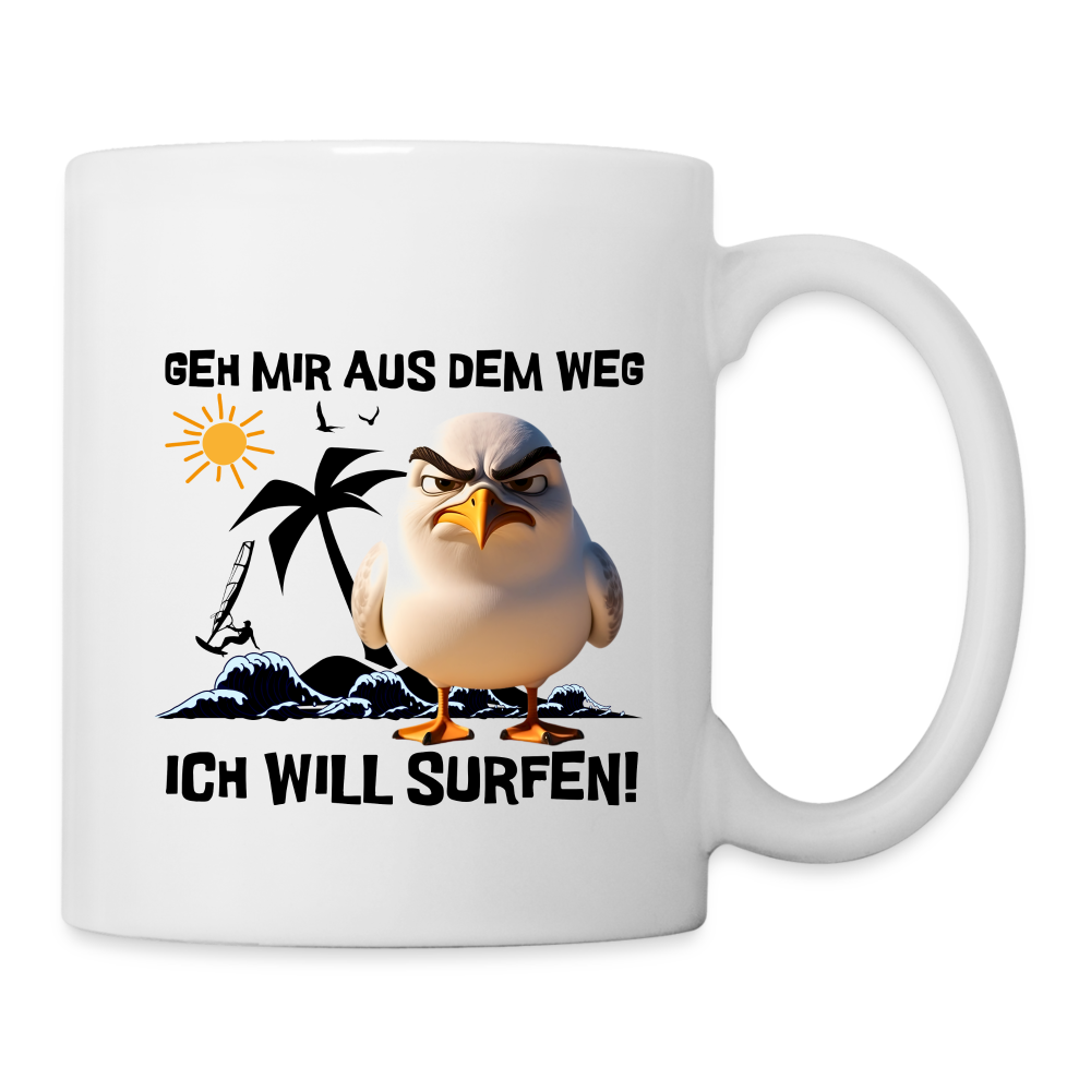 Tasse -ich will surfen- - Weiß