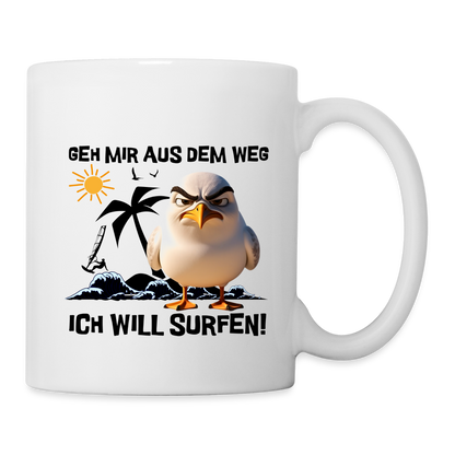 Tasse -ich will surfen- - Weiß