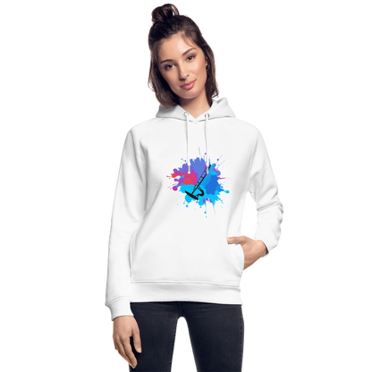 Unisex Bio-Hoodie -Farbklecks- - Weiß