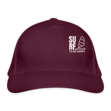 Bio-Baseballkappe -surf to be happy- - Burgunderrot