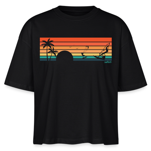 -sunset- Stanley/Stella Frauen Boxy Bio-T-Shirt Nova - Schwarz