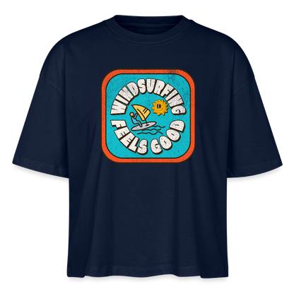 Frauen Boxy Bio-T-Shirt -feeld good- - Navy