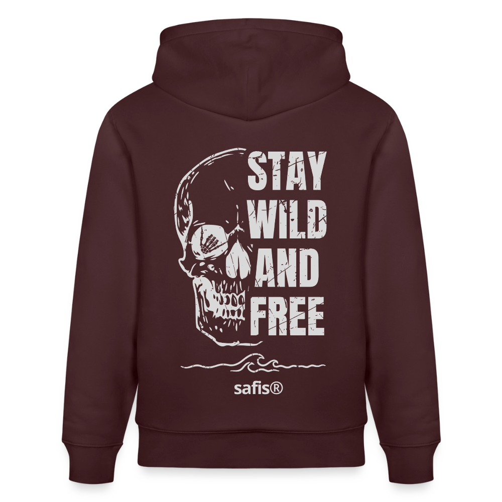 safis® Windsurfkleidung -wild and free- Unisex Bio-Hoodie CRUISER - Maroon