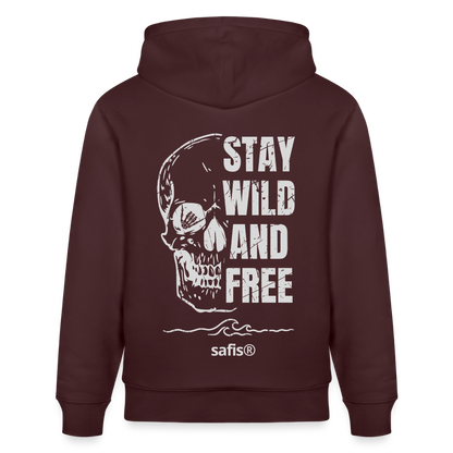 safis® Windsurfkleidung -wild and free- Unisex Bio-Hoodie CRUISER - Maroon