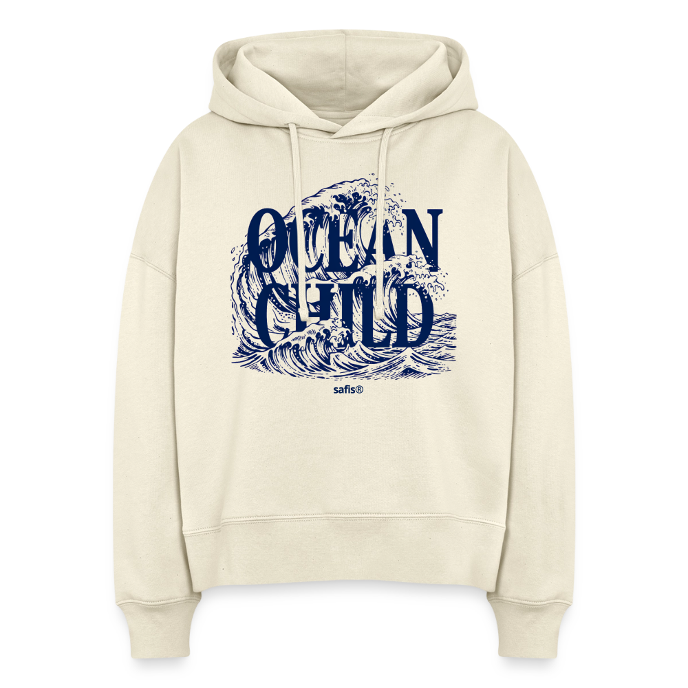 Boxy Frauen Bio Hoodie Nora -ocean child- - Natur