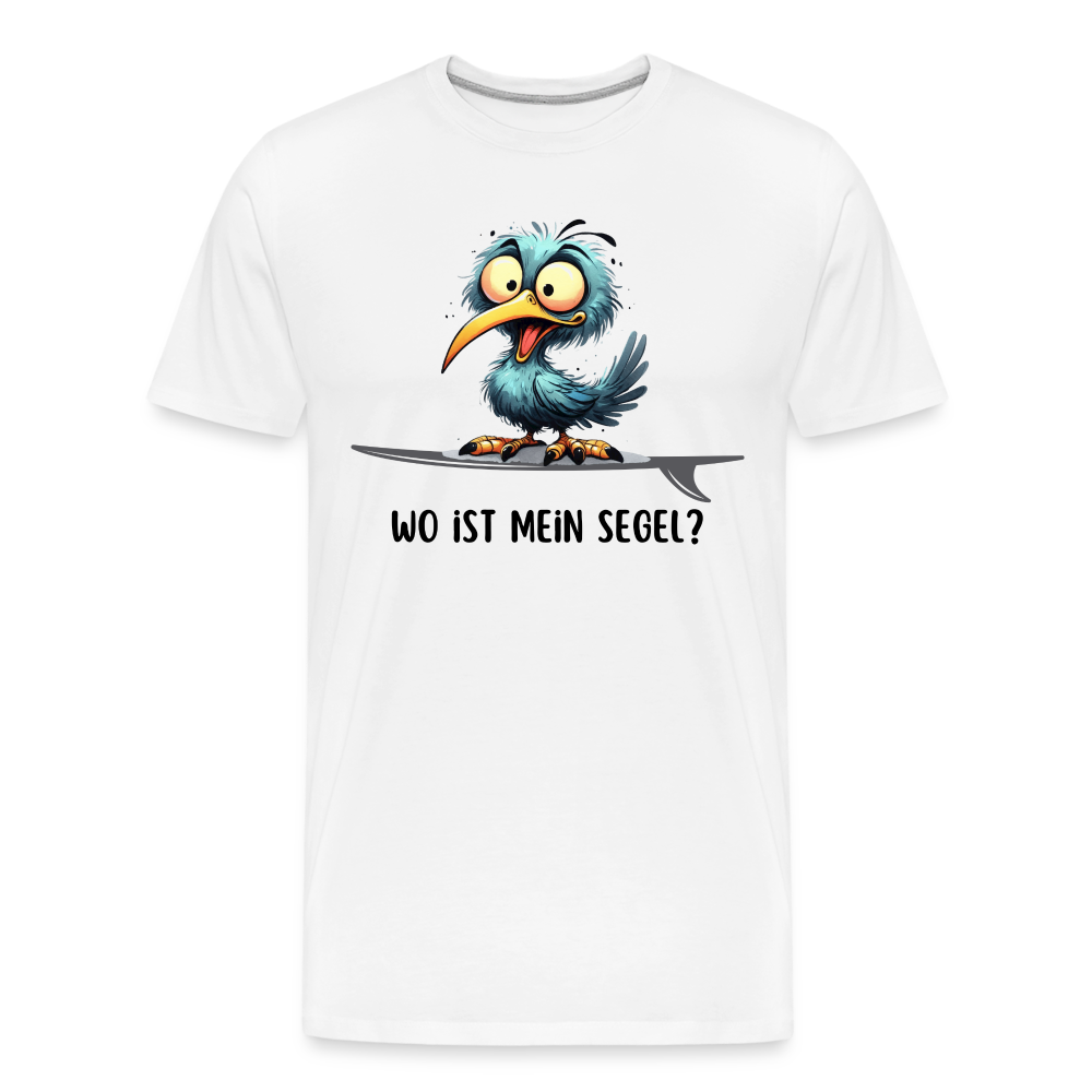 Männer Premium Bio T-Shirt -Wo ist mein Segel?- - Weiß