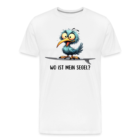 Männer Premium Bio T-Shirt -Wo ist mein Segel?- - Weiß