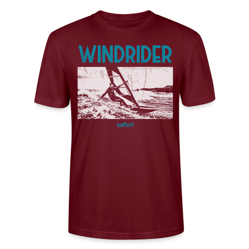 Windsurf T-Shirt safis®  -Windrider- Unisex T-Shirt CRAFTER - Burgunderrot