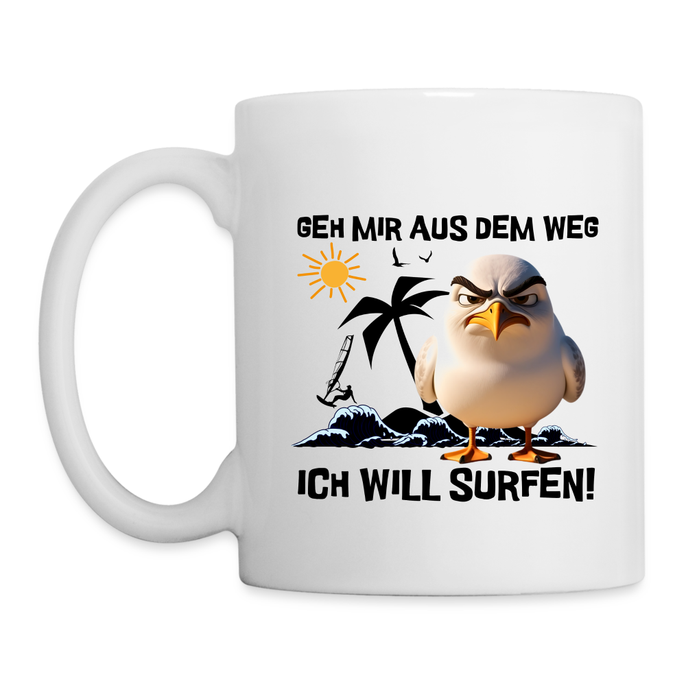 Tasse -ich will surfen- - Weiß