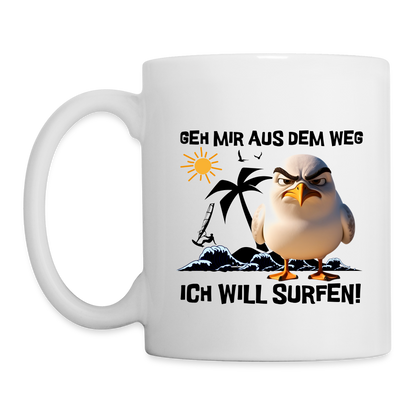 Tasse -ich will surfen- - Weiß