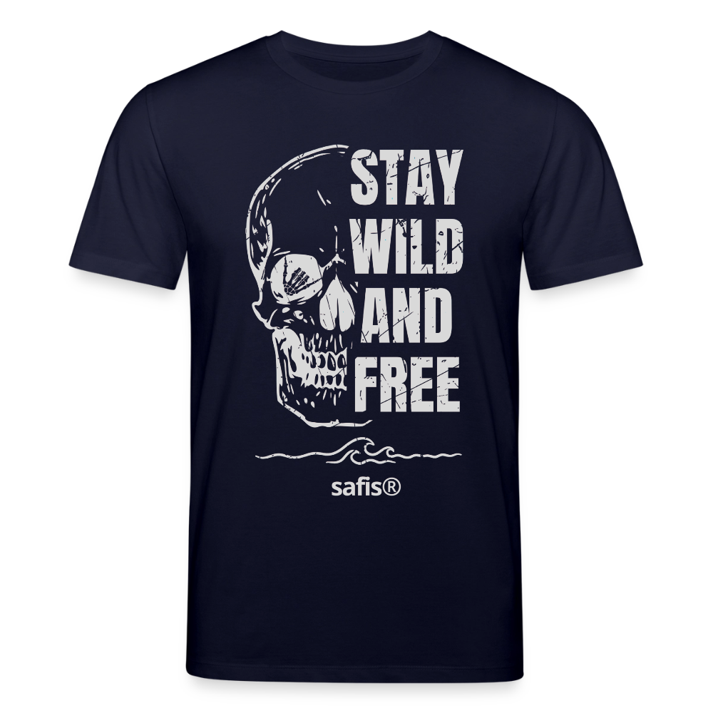 safis® Skull Shirt Herren / Damen -wild and free- Unisex Bio-T-Shirt CREATOR - Navy