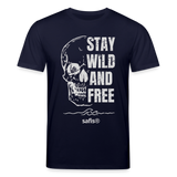 safis® Skull Shirt Herren / Damen -wild and free- Unisex Bio-T-Shirt CREATOR - Navy