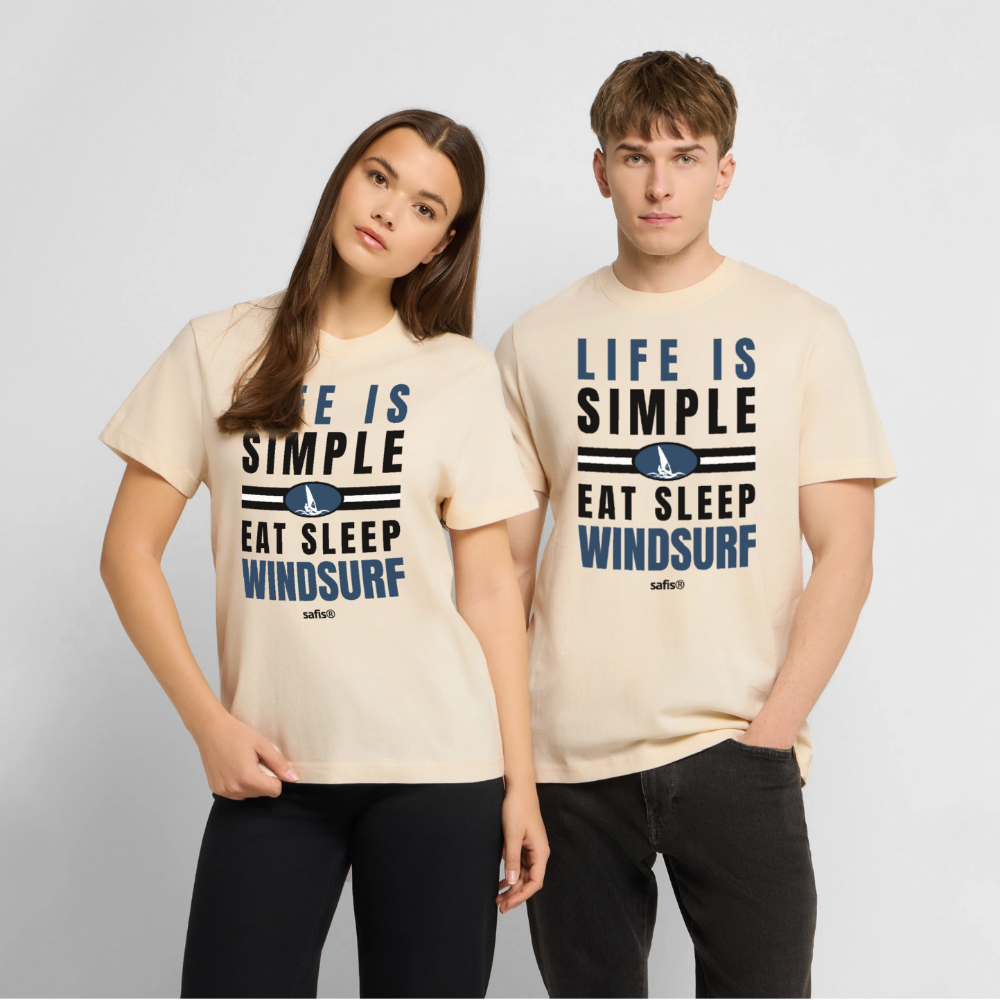 -eat sleep windsurf- Relaxed Fit Unisex Bio-T-Shirt - Natur