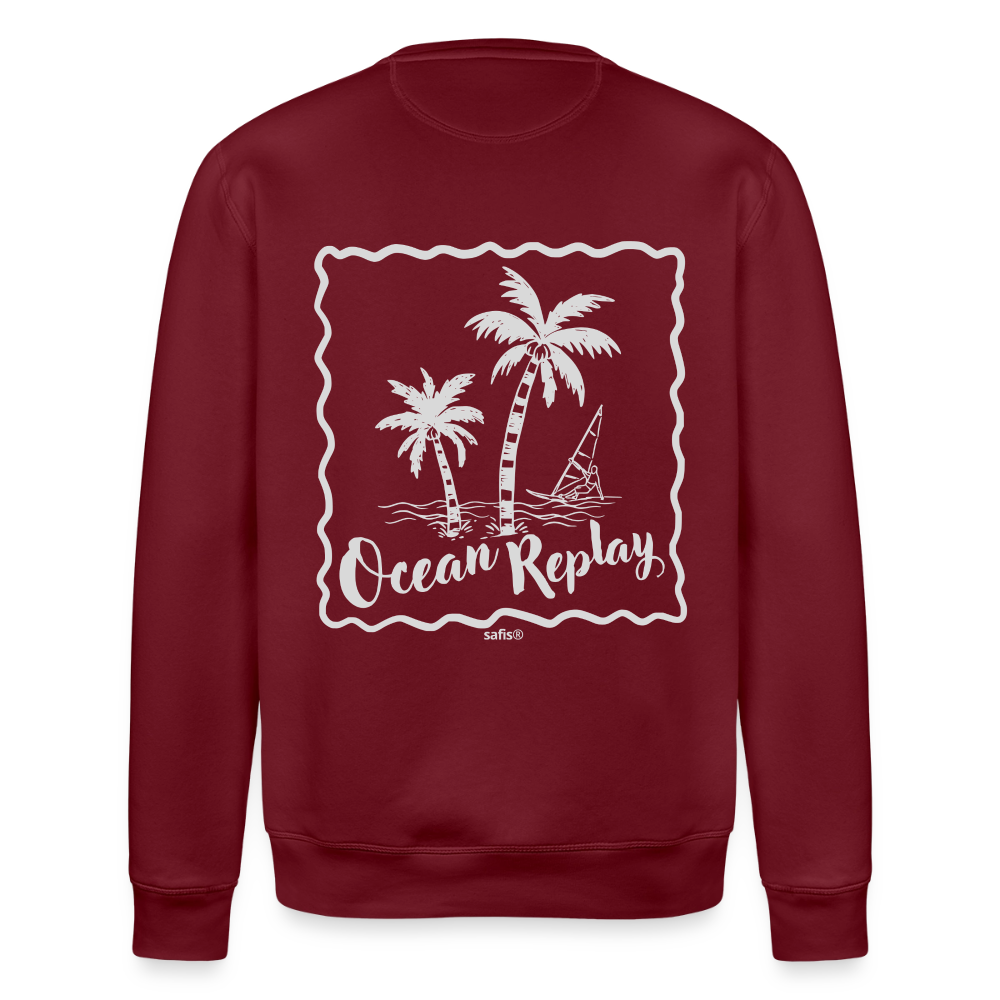 safis® Windsurf Bio-Sweatshirt Roller -Ocean replay- - Burgunderrot