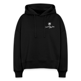 Boxy Frauen Bio Hoodie Nora -ocean replay- - Schwarz