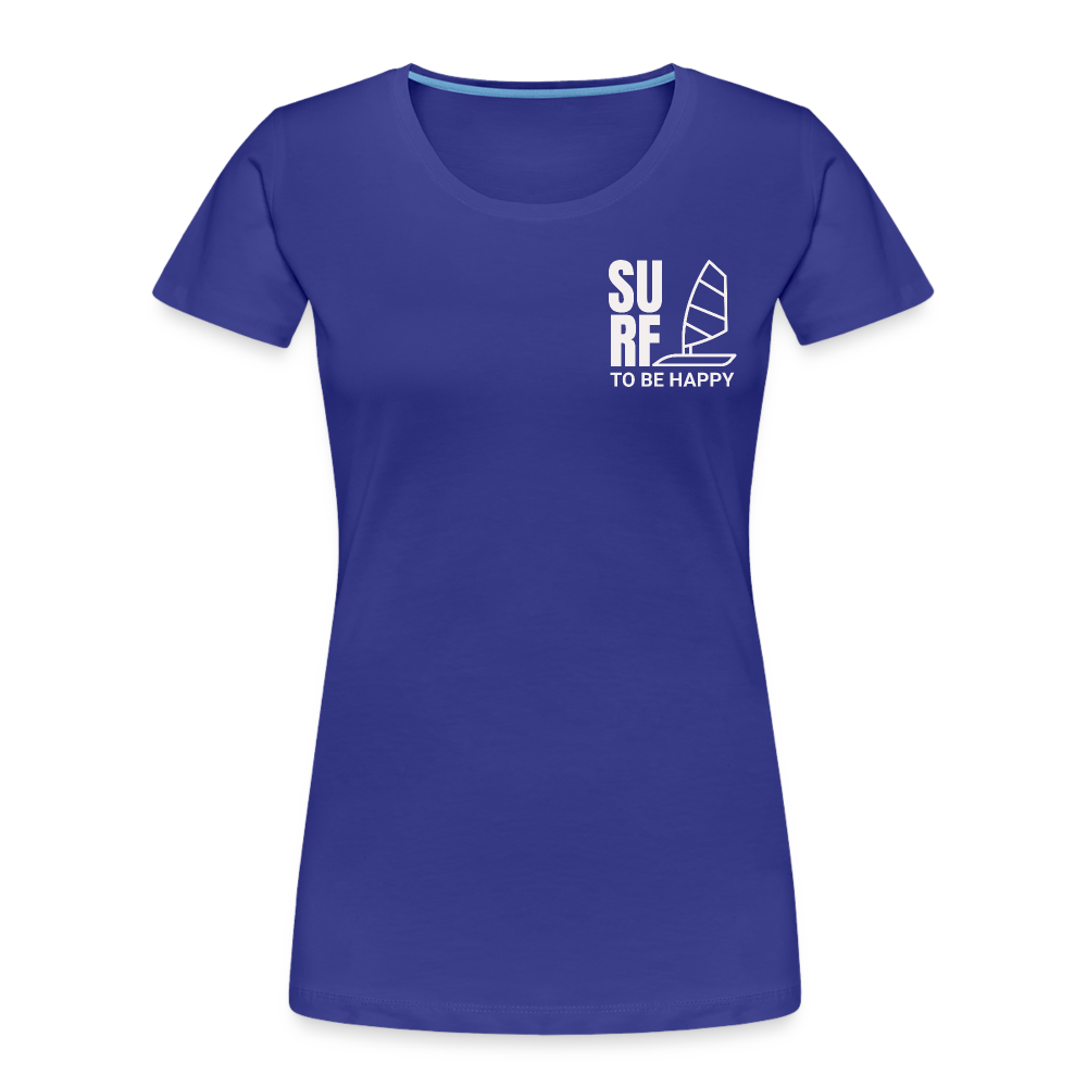 Frauen Premium Bio T-Shirt -surf to be happy- - Königsblau