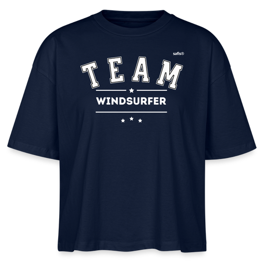 Frauen Boxy Bio-T-Shirt - Team Windsurfer - - Navy