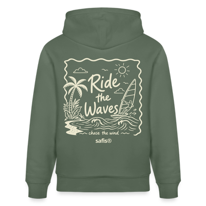 safis Windsurfer Hoodie Männer  -ride the waves- - Tanngrün