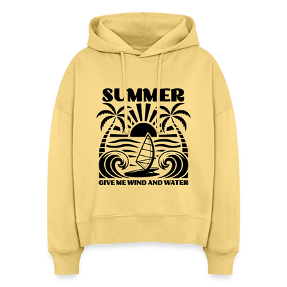 Safis Shop Frauen Bio Hoodie Nora -give me wind and water- - Hellgelb