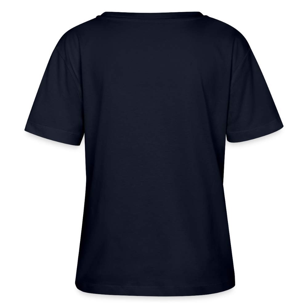 Relaxed Rundhals Frauen Bio-T-Shirt -ride the waves- - Navy