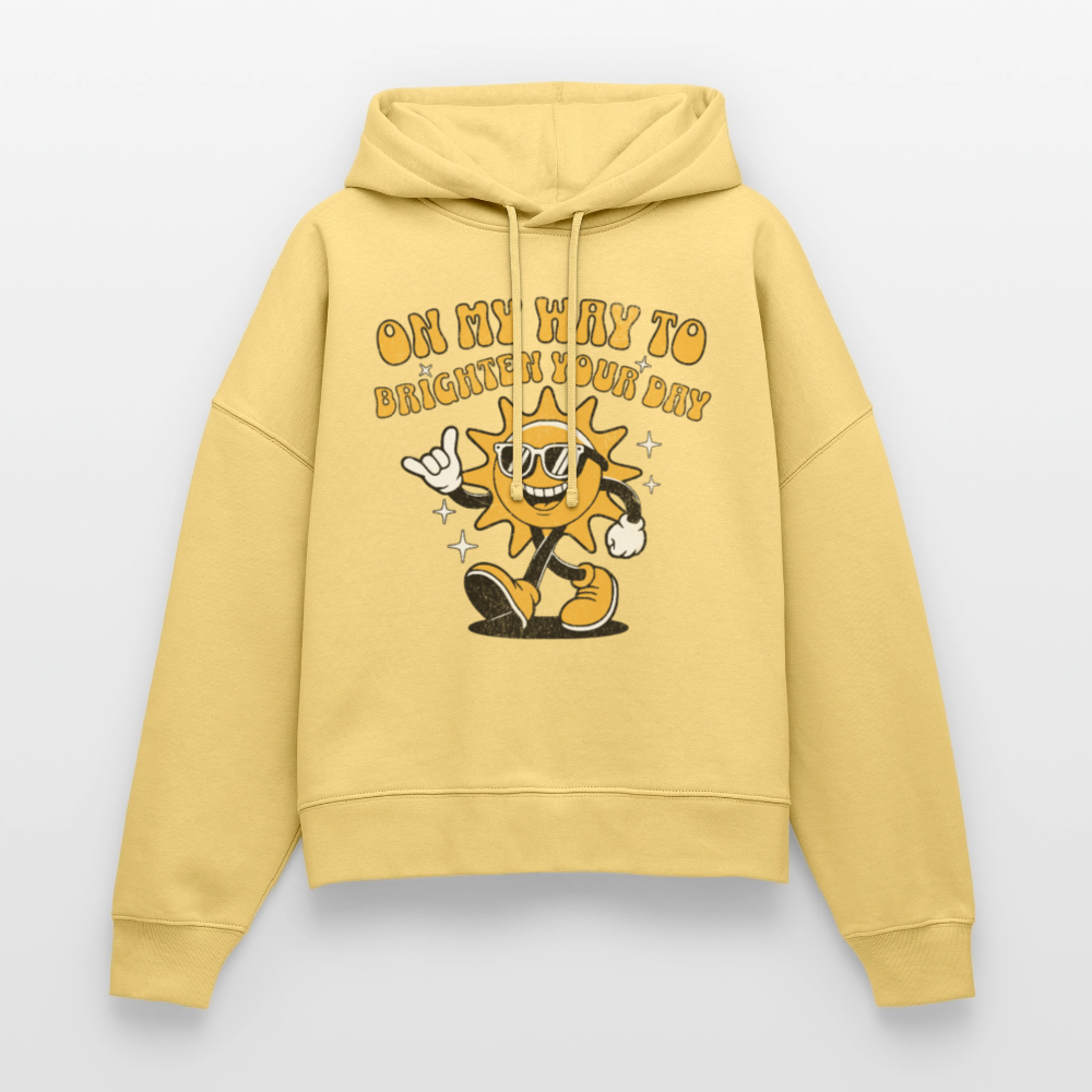 Safis Sports Sports Frauen Bio Hoodie -on my way- - Hellgelb