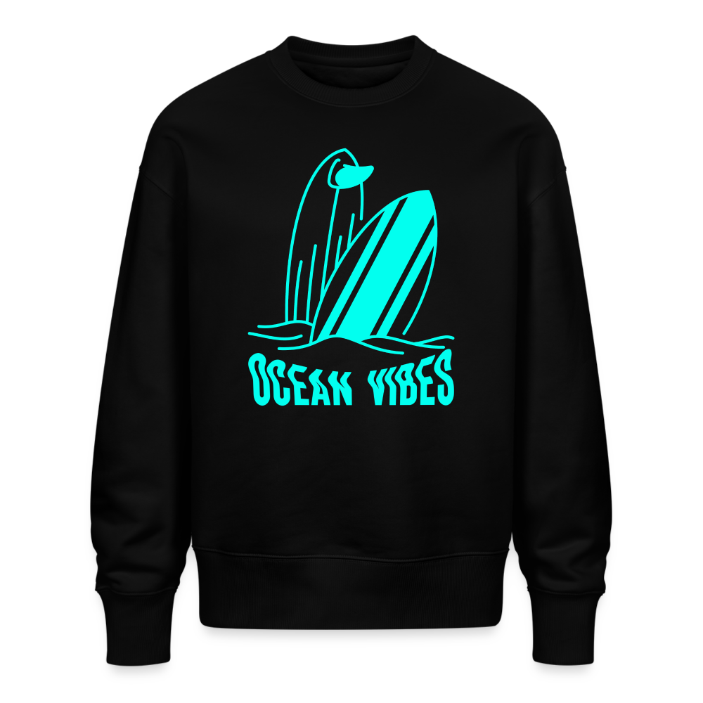 Unisex Oversize Pullover -ocean vibes- - Schwarz