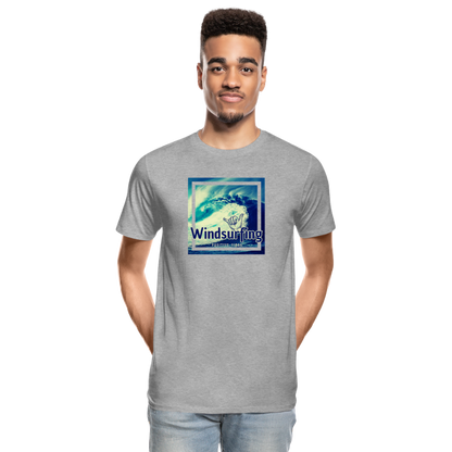 Männer Premium Bio T-Shirt -positive vibes- - Grau meliert