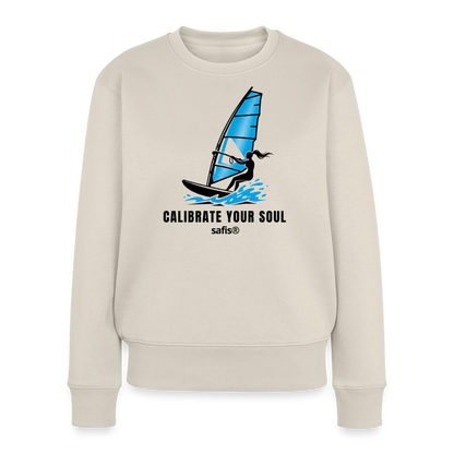 Windsurfing Frauen Premium Pullover -calibrate your soul- - Beige von safis®