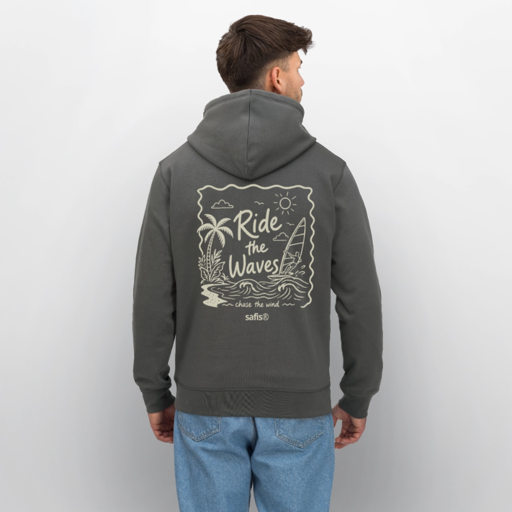 Ride the waves - Unisex Bio-Hoodie DRUMMER - Anthrazit