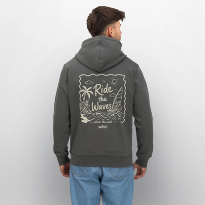 Ride the waves - Unisex Bio-Hoodie DRUMMER - Anthrazit