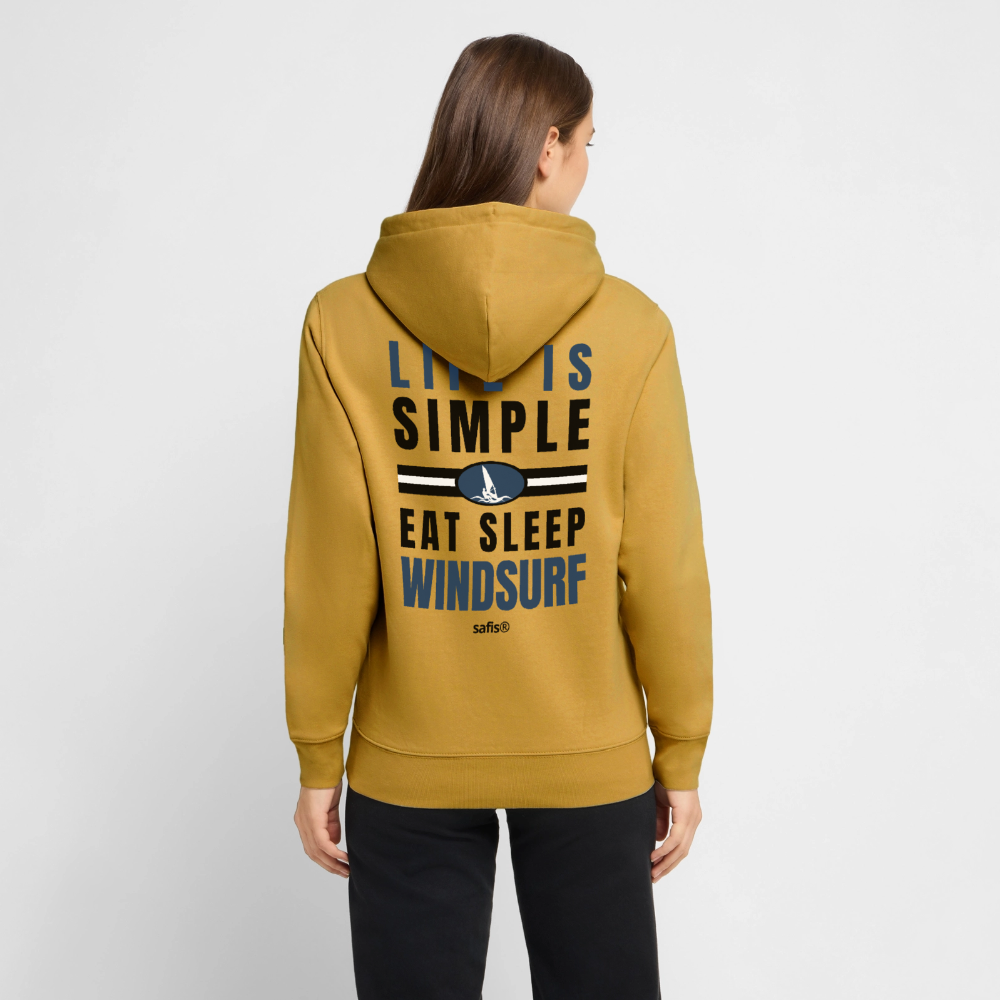 -eat sleep windsurf- Unisex Bio-Hoodie CRUISER - Ocker