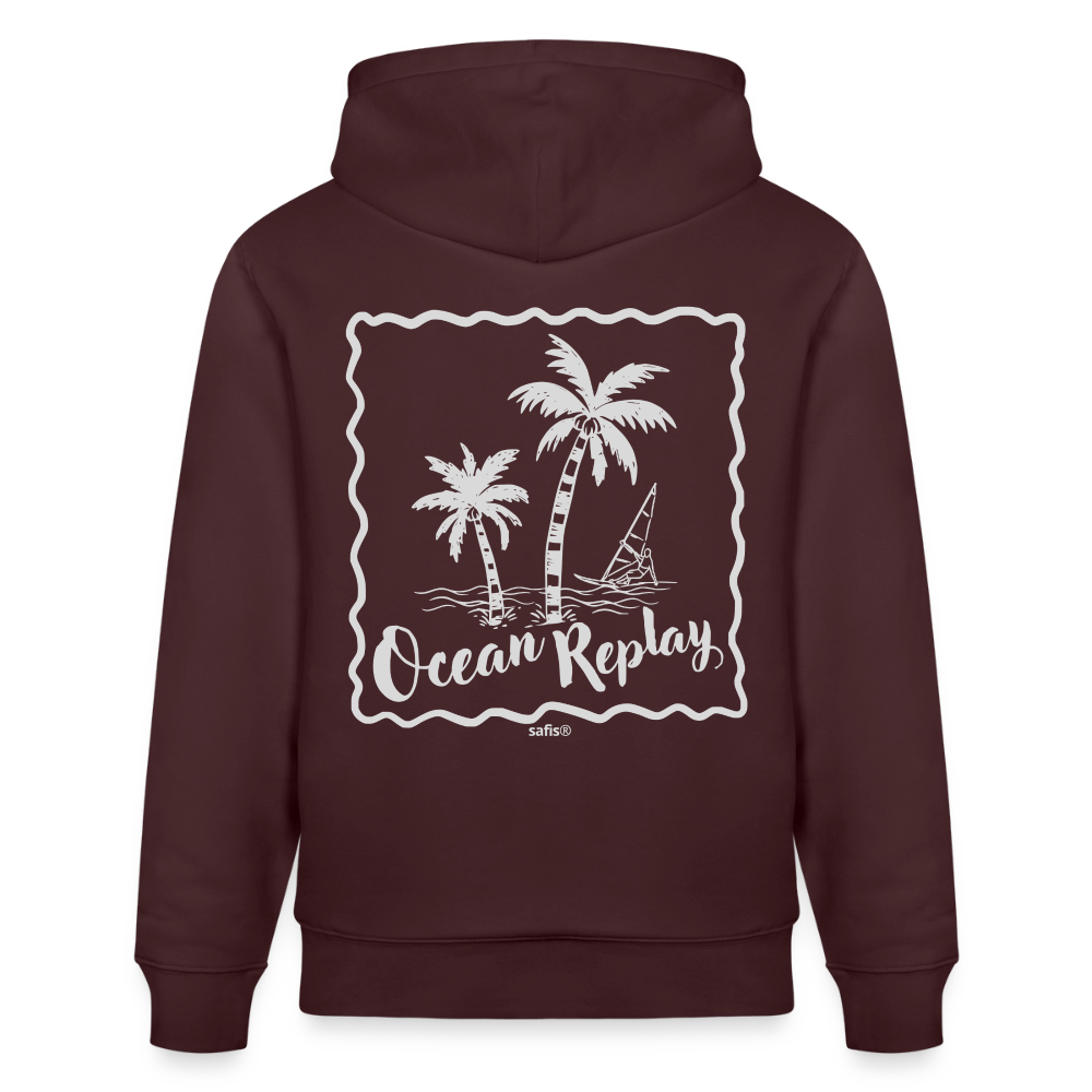 safis® Windsurfer Unisex Bio-Hoodie Cruiser -Ocean Replay- - Maroon