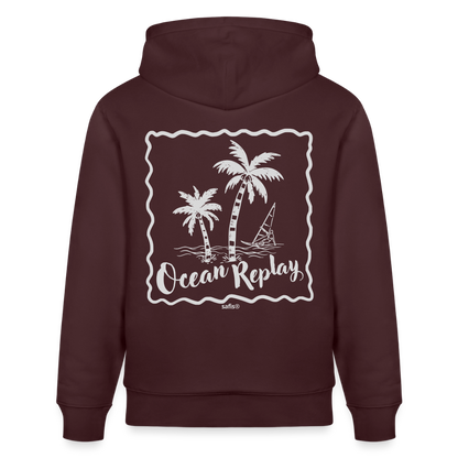 safis® Windsurfer Unisex Bio-Hoodie Cruiser -Ocean Replay- - Maroon